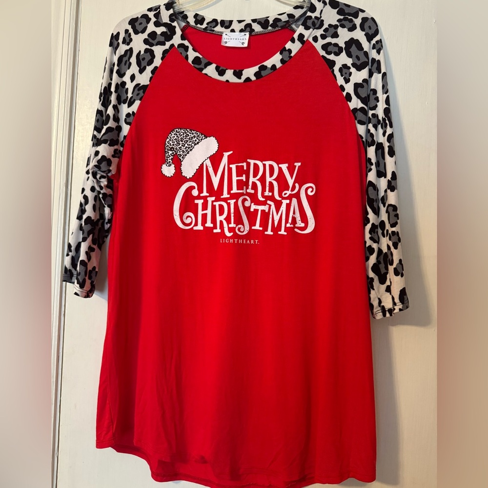 Merry Christmas Red and Black Women's Top